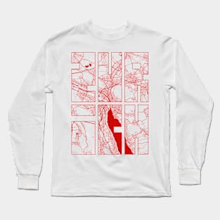 Zurich, Switzerland City Map Typography - Oriental Long Sleeve T-Shirt